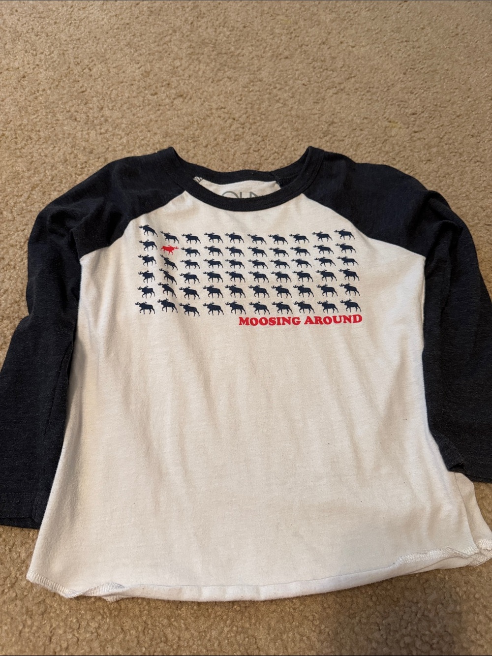 Chaser kids Moosing Around' Raglan Tee - Navy & White